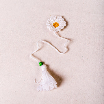 Crochet Bookmark - White Flower