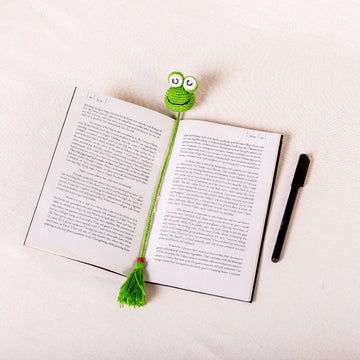 Crochet Bookmark - Green Toad