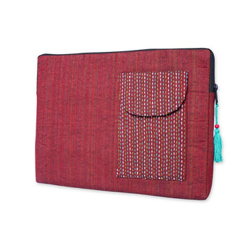 The Pocket Kantha Sleeve – Maroon Edition