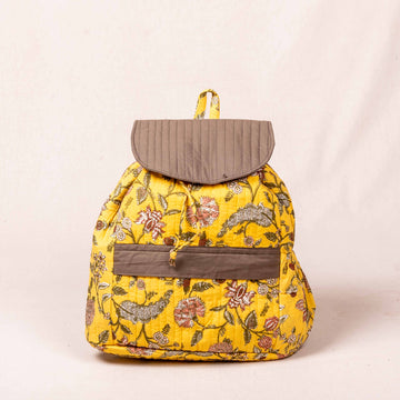 Rizu Backpack - Yellow Printed