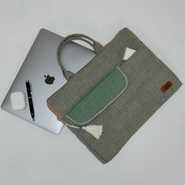 Swaran Sleeve – Button Stitch Pocket - Soothing Green