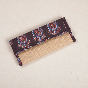Patch Wallet - Black with Ajrakh Print