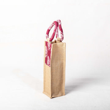 Jute Wine Bag with a Patch