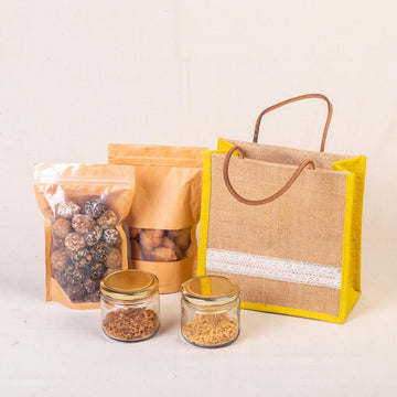 Jute Gift Bags - Lace