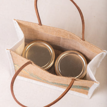 Jute Gift Bags - Silk Patch