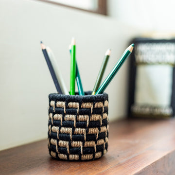 Handwoven Pen Stand - Black
