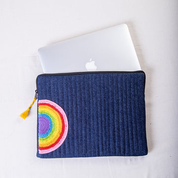 Laptop Sleeve - Rainbow Crochet