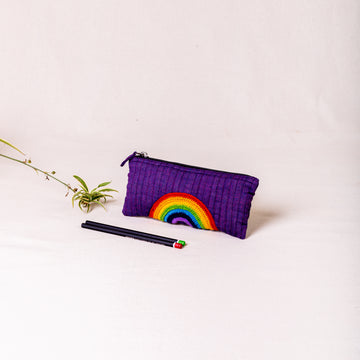 Pouch - Rainbow Crochet (Purple)
