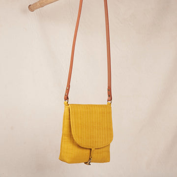 Liza Sling Bag - Yellow Cotton Slub