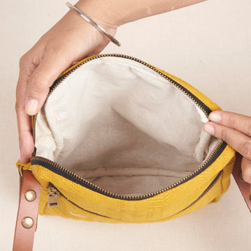 Subway Sling Bag - Yellow Cotton Slub
