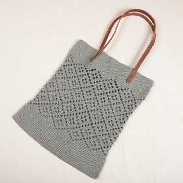Shagun Tote Bag - Crochet Jaali Grey