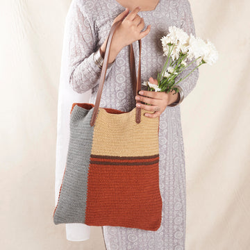 KC Tote Bag - Crochet Brown