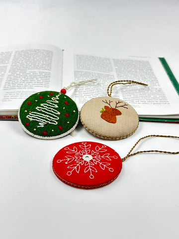 Festive Classics - Embroidered Ornaments