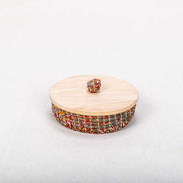 Handwoven Basket with a wooden Lid