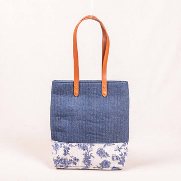 Bobby Tote - Denim with Patch