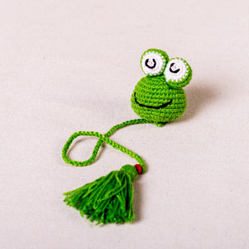 Crochet Bookmark - Green Toad