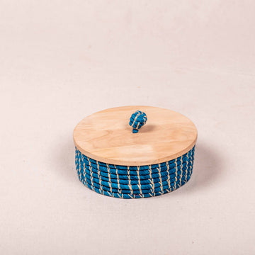 Handwoven Bread Basket - Blue