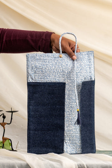 Indigo Denim Pencil & Brush Roll