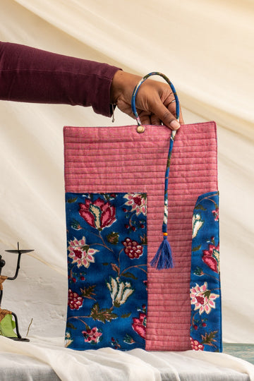 Indigo Bloom Pencil & Brush Roll