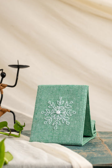 Desk Mehfil – Green Kutch Embroidered Phone Stand