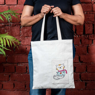 Canvas Tote Bag - Cat