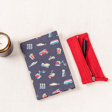 Diary with a Pouch - Car fabric