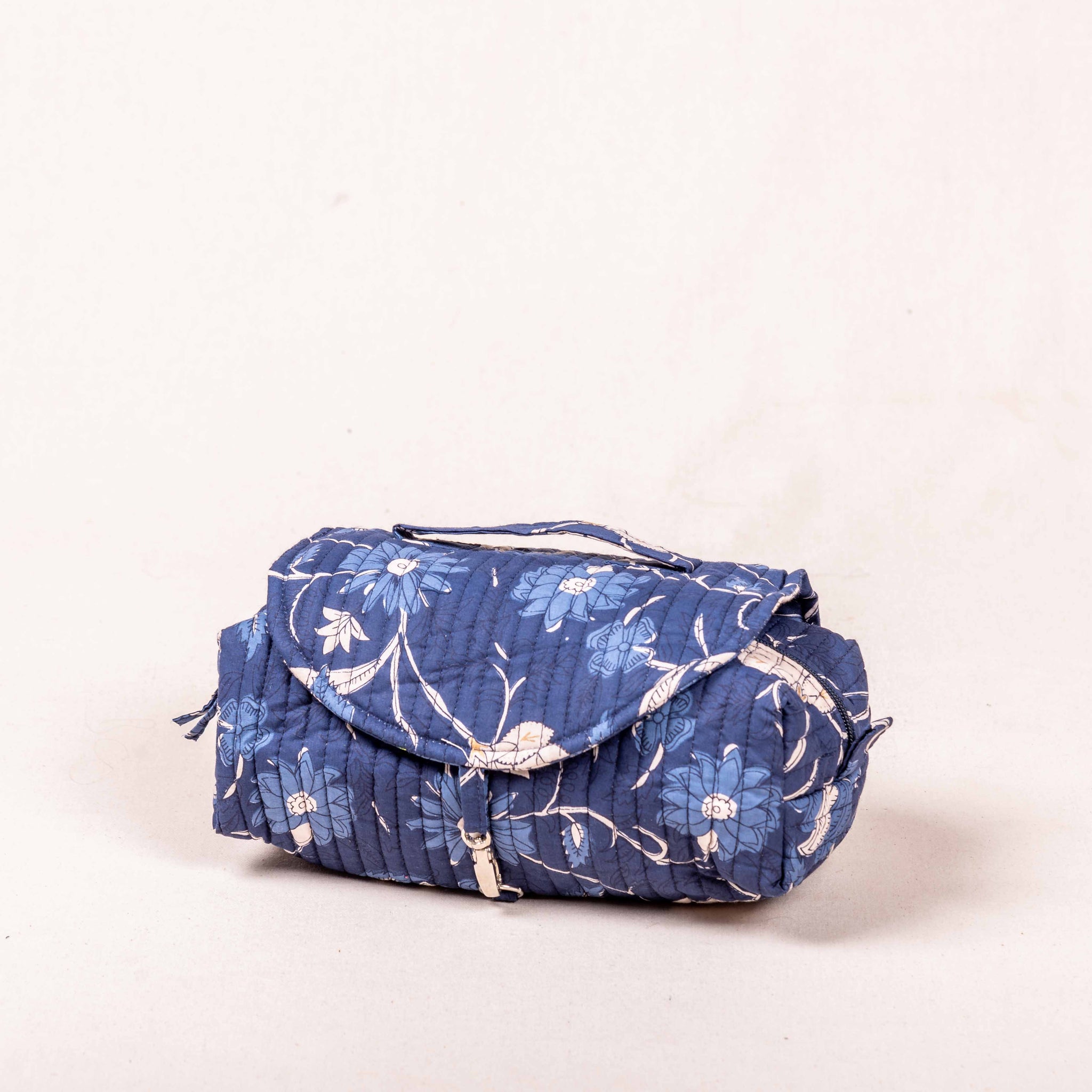 Indu Make-up Pouch - Blue Printed fabric