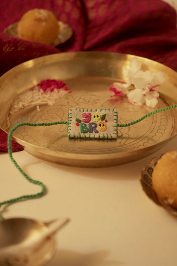Yo Bro Handmade Embroidered Rakhi with Personalized Card