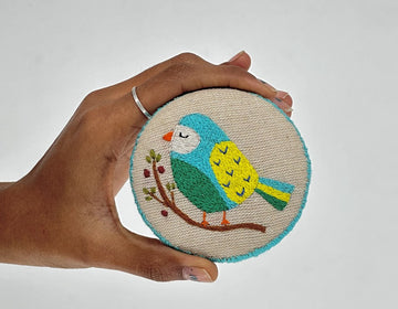 Birdsong – Hand-Embroidered Pin & Magnet