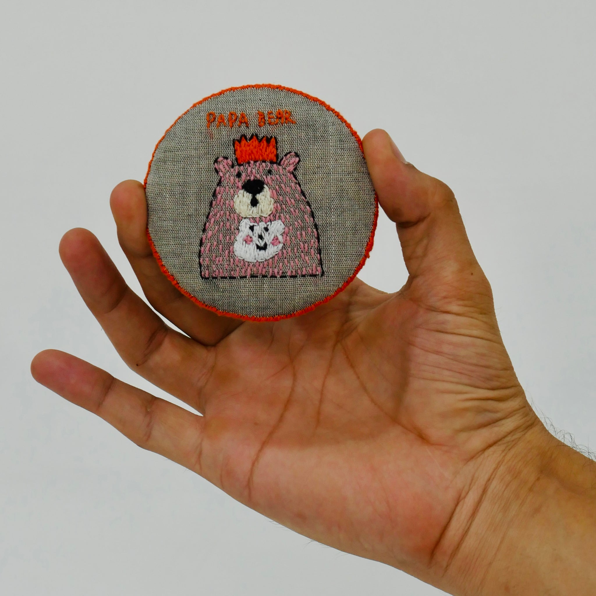 Papa Bear Embroidered Magnet
