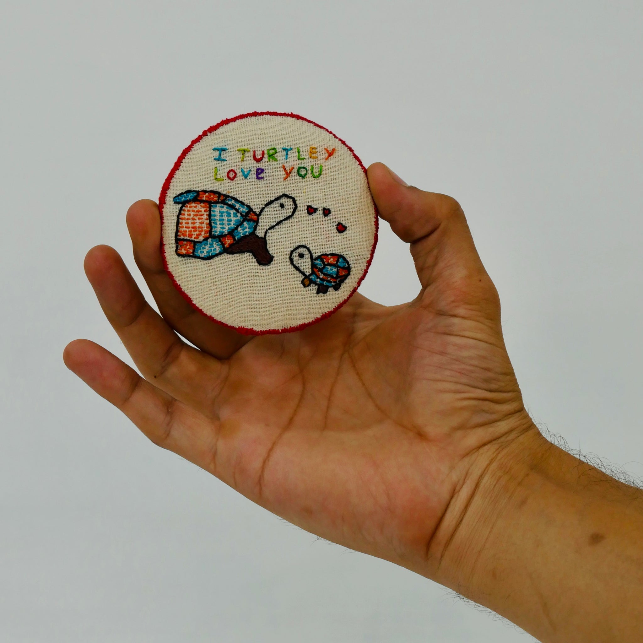 Turtley Love You Embroidered Magnet