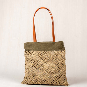 Munna Shagun Tote Bag Crochet (Green) - Main Image