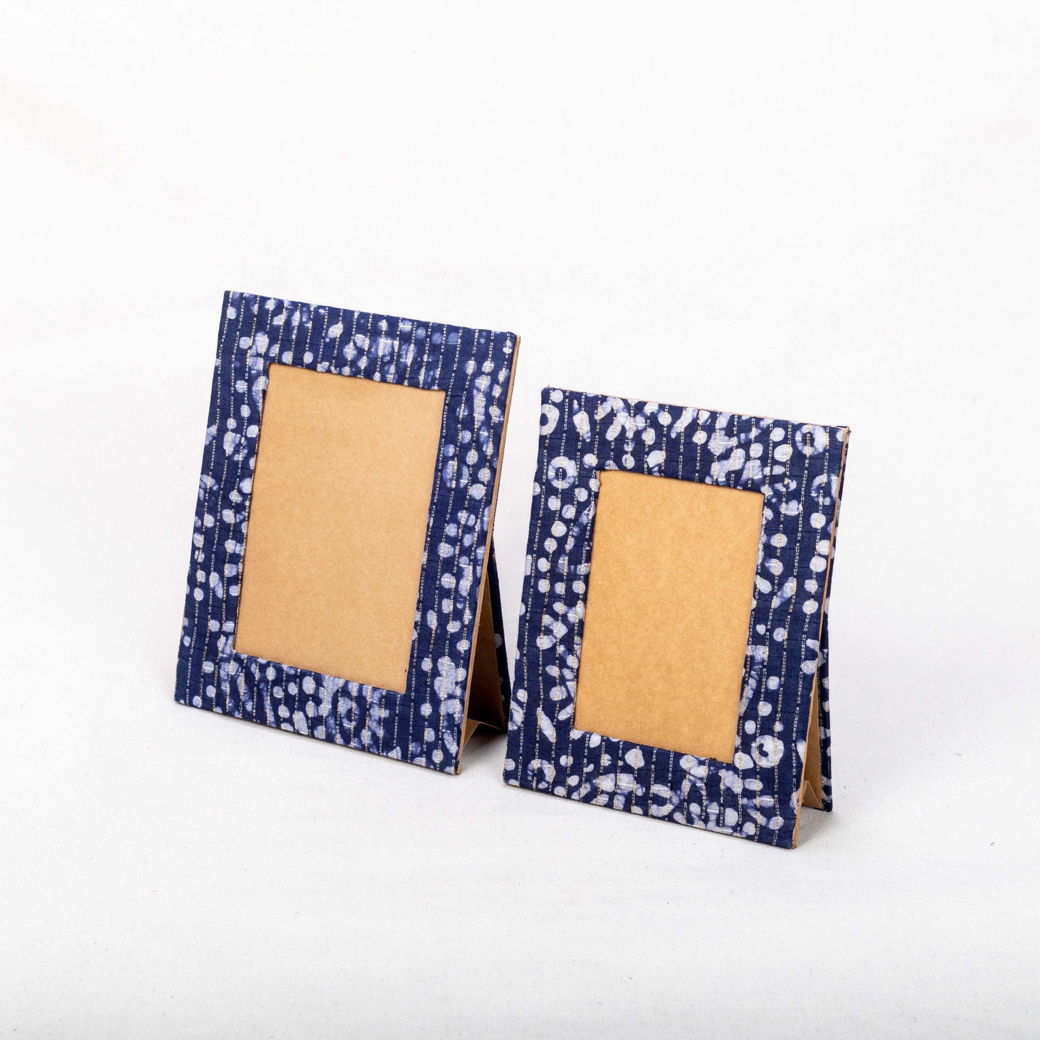 Handcrafted Picture Frame - Blue Fabric