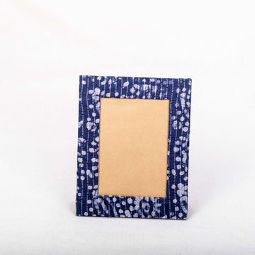 Handcrafted Picture Frame - Blue Fabric