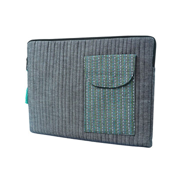 The Pocket Kantha Sleeve – Green Edition