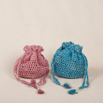 Shagun Potli - Pink Crochet