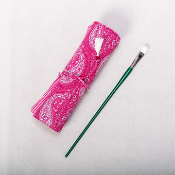 Pencil/Brush Roll - Pink