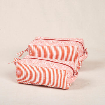 Poonam Pouch - Red & White Stripes