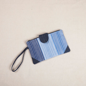 Seema Travel Pouch - Blue Lines