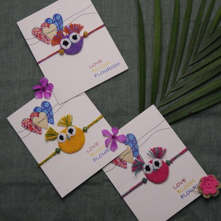 Handcrafted Colourful Owl Rakhi