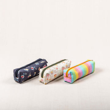 Lucky Pencil Pouch - Rainbow Fabric