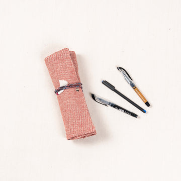 Pencil/Brush Roll - Peach
