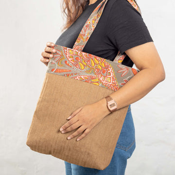 Ashoka Bobby Tote Bag - Beige Denim