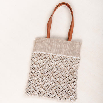 Munna Shagun Tote Bag - Crochet (Off White)