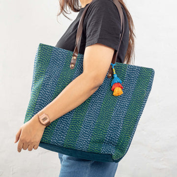 Bina Tote Bag - Blue Kantha