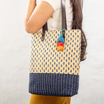 Bobby Bag - Denim Kantha Patch