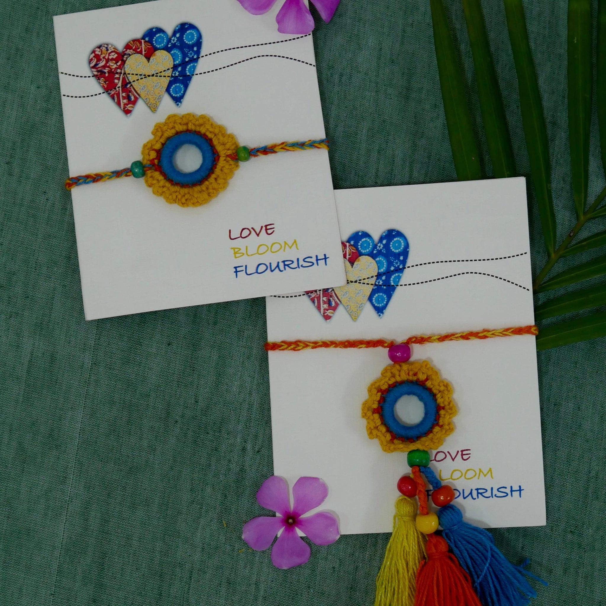 Rakhi–Lumba Set | For Bhaiya & Bhabhi (Yellow)