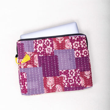 Horizontal Laptop Sleeve - PatchWork Kantha