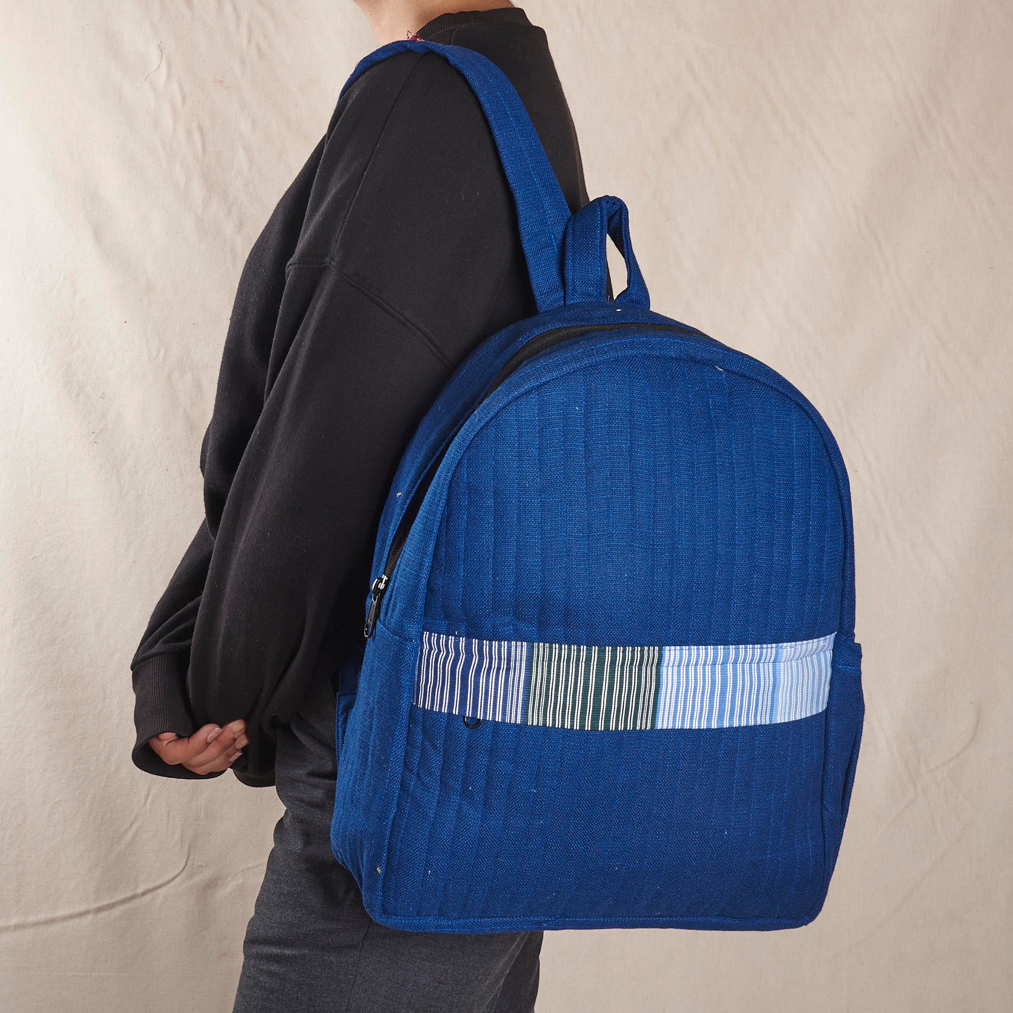 Deepak Backpack - Blue Cotton Slub