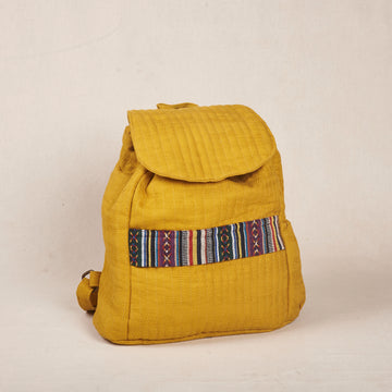 Rizu Backpack - Yellow Slub Fabric